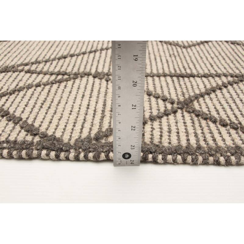 ECARPETGALLERY Braid weave Sienna Cream Wool Rug - 5'0 x 7'10