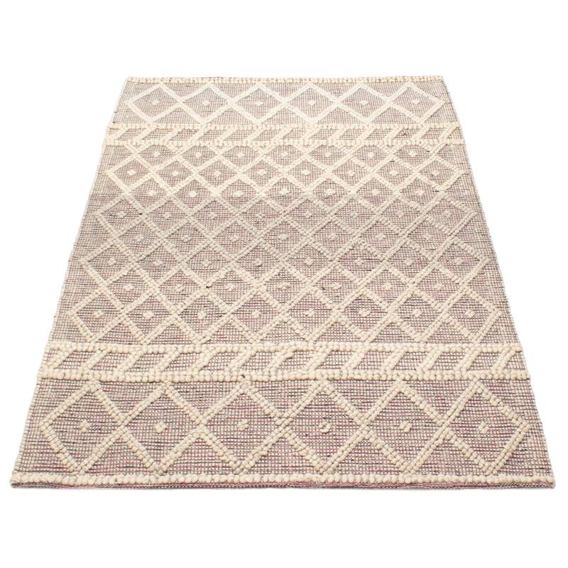 ECARPETGALLERY Braid weave Sienna Grey Wool Rug - 5'1 x 8'2