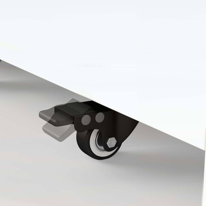 Extendable Dining Table with Tempered Glass Doors,Power Outlet