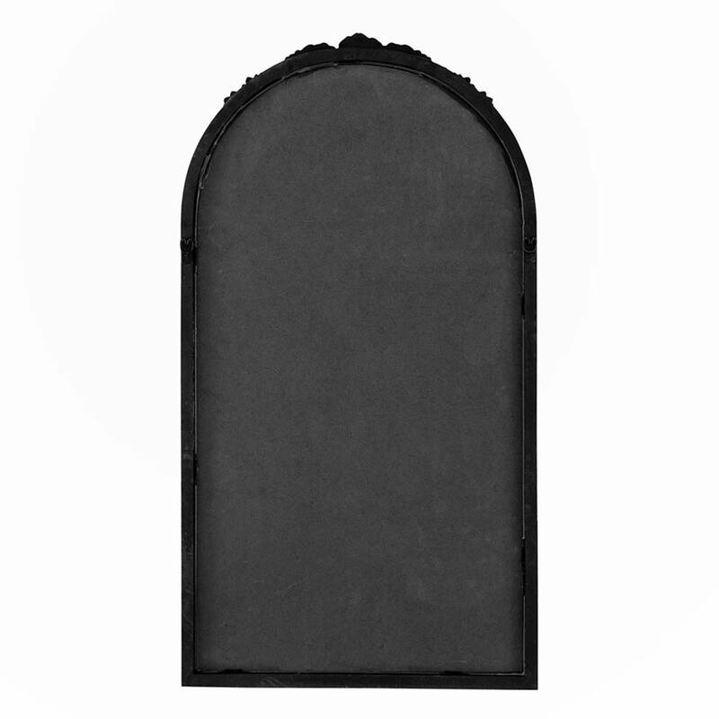 23" x 42" Carved Rose Antique Mirror Frame, Wood Arch Mirror