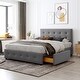preview thumbnail 2 of 9, Queen Size Platform Bed w/ a Hydraulic Storage System Storage Bed for Kids Teens Adults Space-Saving, Easy Assembly, Light Gray
