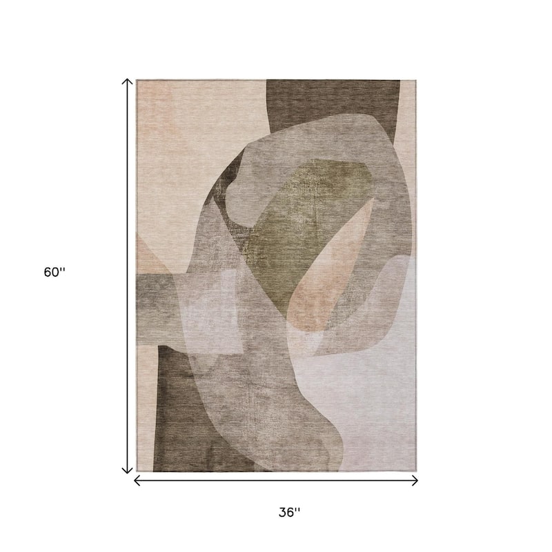 HomeRoots Abstract Transitional Rectangle Outdoor Rug