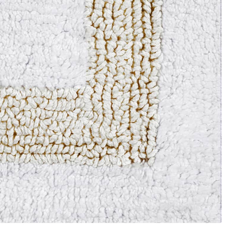 Better Trends Hotel Collection in Race Track 100% Cotton Super Absorbent Reversible Double Sided Machine Washable Bath Mat Rug