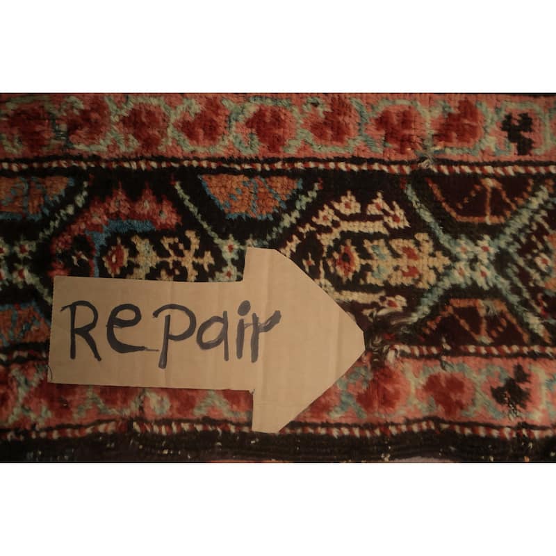 Hand Knotted Oriental 100% Wool Carpet Traditional Geometric Multi-Colored Sirjan Runner Rug - 15' 2'' X 3' 1''