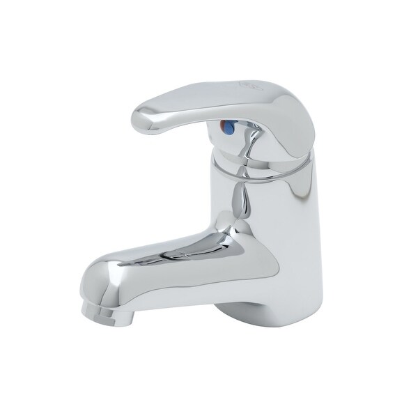 T and S Brass B-2701 Deck Mounted Single Lever Lavatory Faucet with Short Spout, 2.2 GPM Aerator and 16" Flexible Stainless