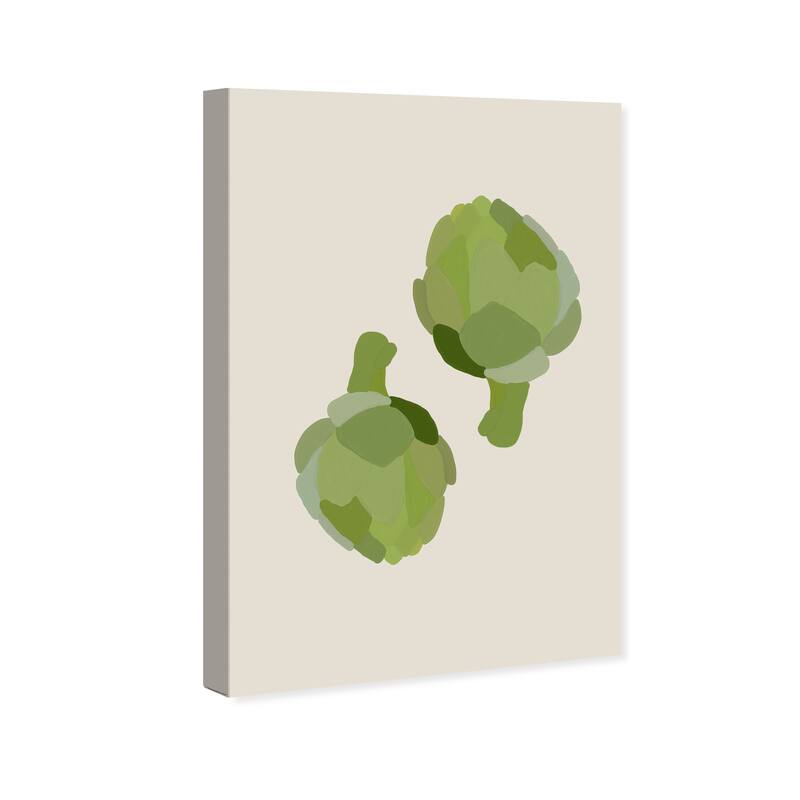 Wynwood Studio Canvas Food and Cuisine Artichokes Green and Antique White Modern & Contemporary Wall Art Canvas Print