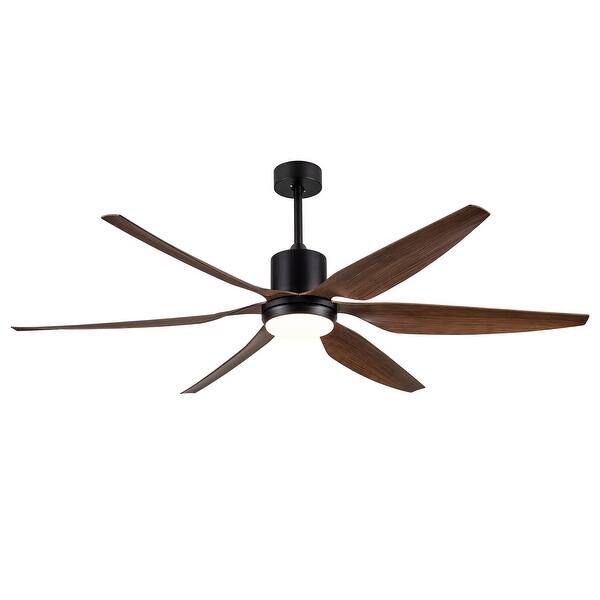 Farmhouse 66" Integrated LED Ceiling Fan with Light, 6 Wind Speeds
