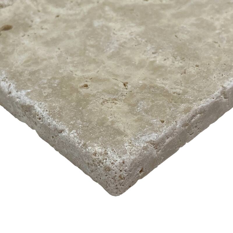 Ivory Travertine 4" x 4" Tumbled Tile