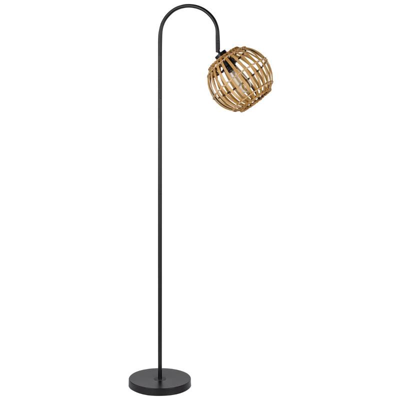 63" Floor Lamp with Brown Globe Shade and Metal Base for Living Room - 10” x 18.62” x 62.50”
