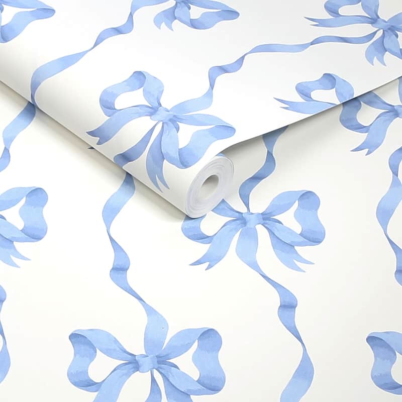 Cath Kidston Ribbon Bow Blue Wallpaper