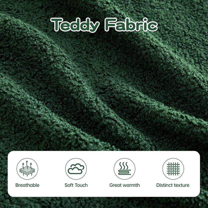 106" Teddy Fabric 32D Boneless Fluffy Comfy Sofa Couch with Chaise