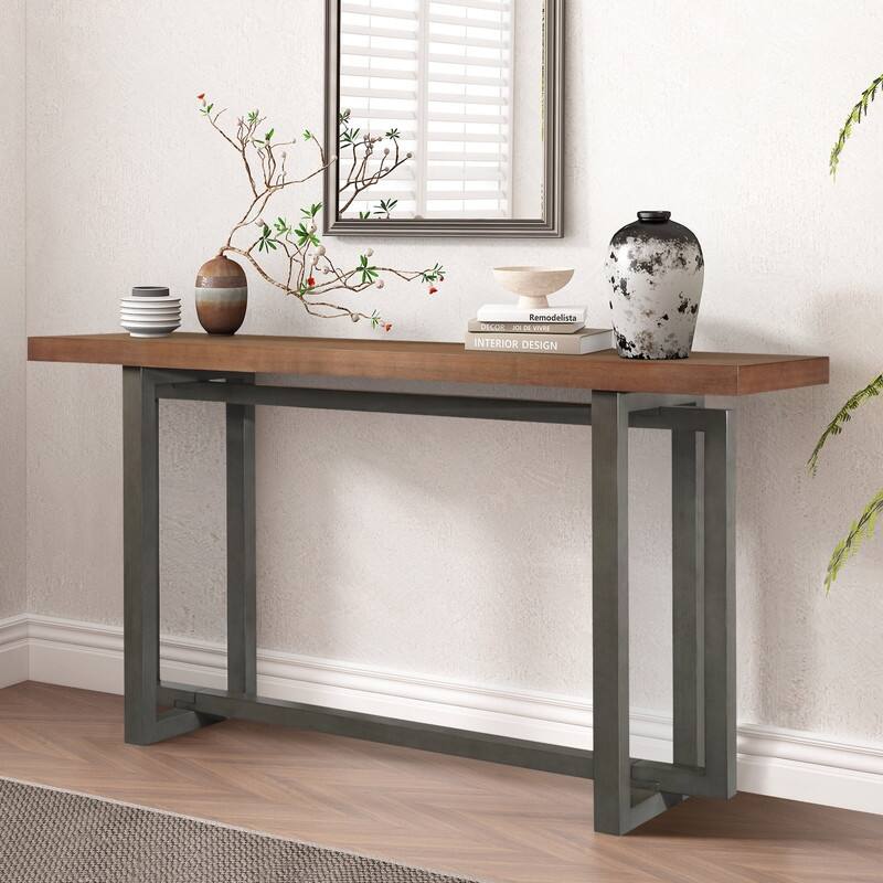 59" Narrow Entryway Console Table for Hallway and Living Room Space Saving