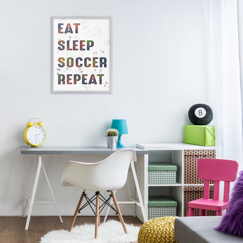 Stupell Eat Sleep Soccer Repeat Framed Giclee Art Design By Marcus Prime