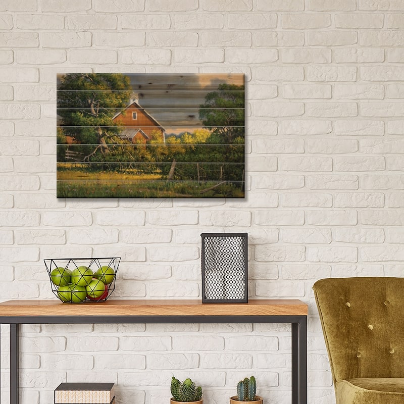 Passing Showers Print On Wood by Derk Hansen - Multi-Color