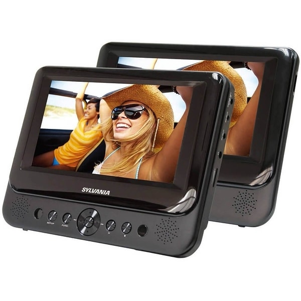 Sylvania SDVD7750 7" Dual Screen Portable DVD Player, Black Manufacturer Refurbished. Opens flyout.