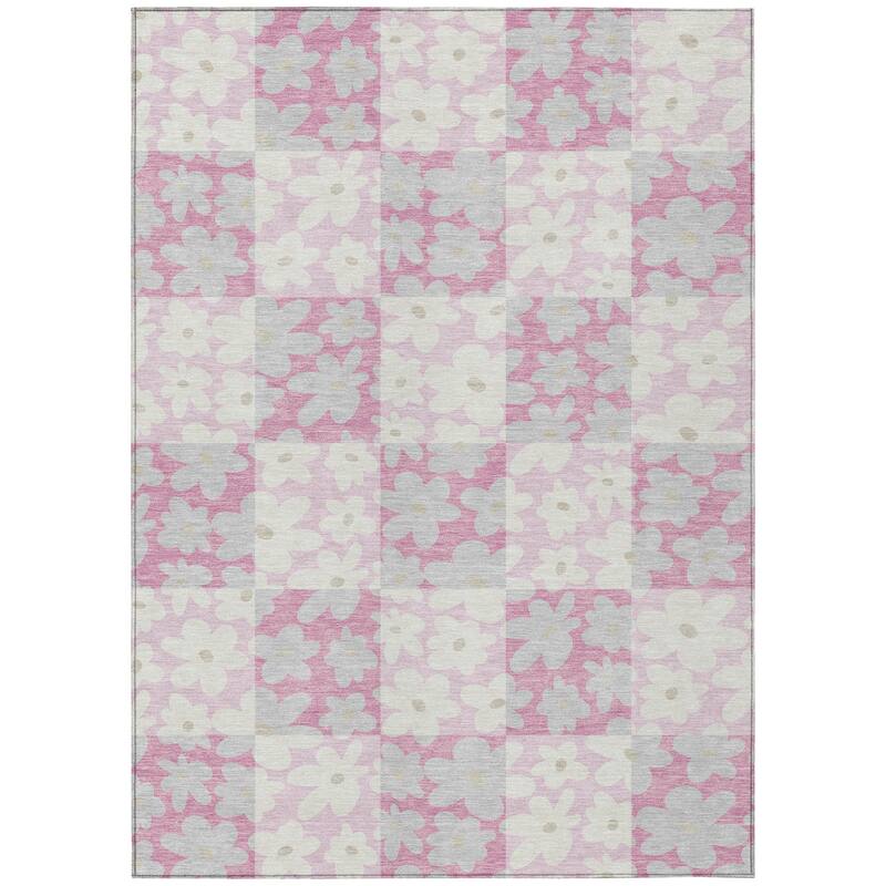 Machine Washable Indoor/ Outdoor Floral Krissy Chantille Rug