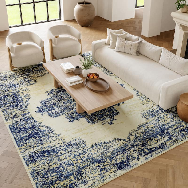 Nourison Grafix Distressed Vintage Medallion Area Rug
