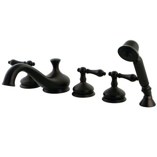 Kingston Brass Roman Tub Wand-Wasserhahn - Zweigriff 3-Loch Montage, Gebürstetes Nickel
