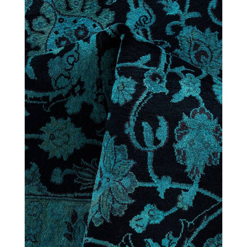 Fine Vibrance One-of-a-Kind Hand-Knotted Area Rug - Blue, 9' 1" x 12' 0" - 9' 1" x 12' 0"