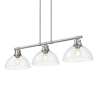 Yep by Golden Lighting Duncan 3-light Island Light in Pewter and Clear Glass