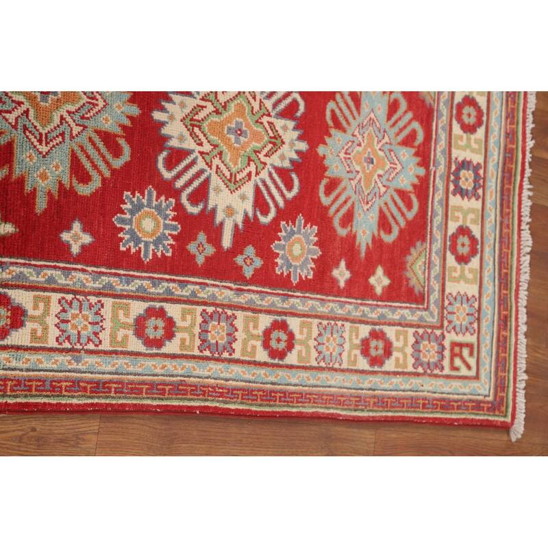 Red Kazak Accent Rug Hand-Knotted Wool Carpet - 2'8" x 3'10"