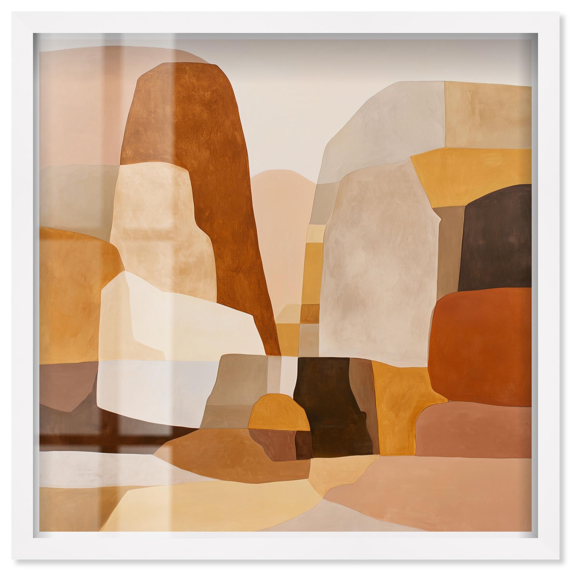 Desert Forms III Taupe Boho Wall Art Shadowbox Print by Art Remedy