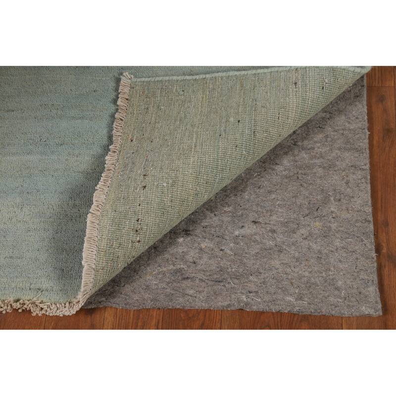 Green Gabbeh Modern Foyer Rug Hand-Knotted Accent Wool Carpet - 2'9"x 4'0"