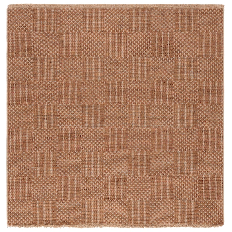 SAFAVIEH Wicker Delia Casual Rug - 6'7" Square - Natural/Brown