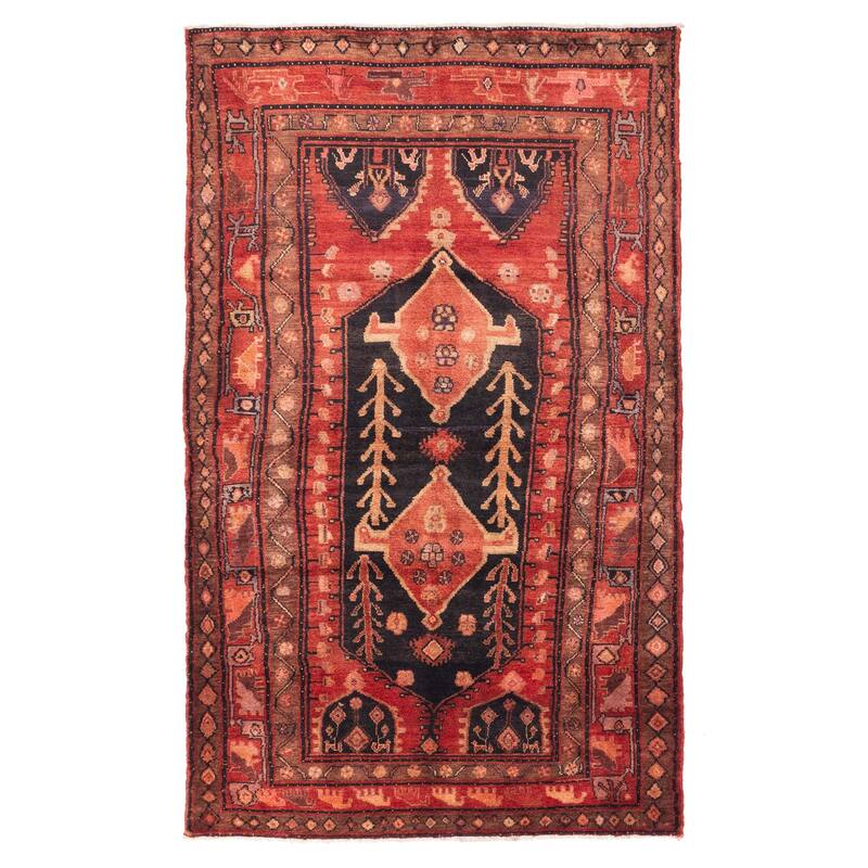 ECARPETGALLERY Hand-knotted Andelz Red Wool Rug - 5'1 x 8'6