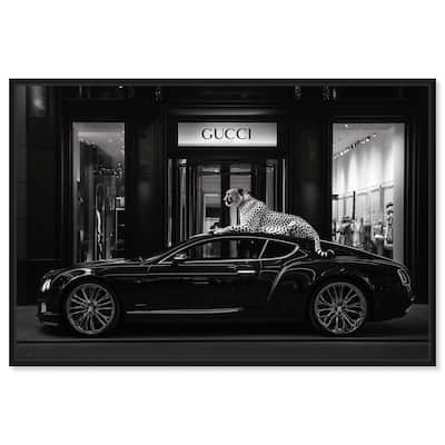 Cheetah and Sports Car Store Canvas by Art Remedy