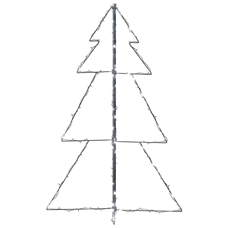 vidaXL Christmas Cone Tree Artificial Xmas Tree with LEDs Christmas Lighting