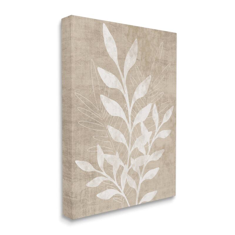 Stupell Neutral Plant Leaf Collage Stretched Canvas Wall Art, Design by Natalie Carpentieri