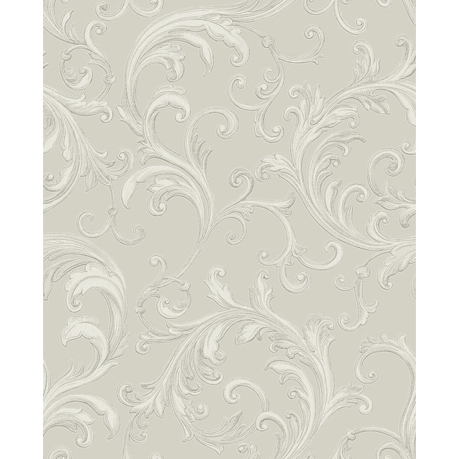 Sirpi Noemi Silver Acanthus Wallpaper - 20.5 x 396 x 0.025
