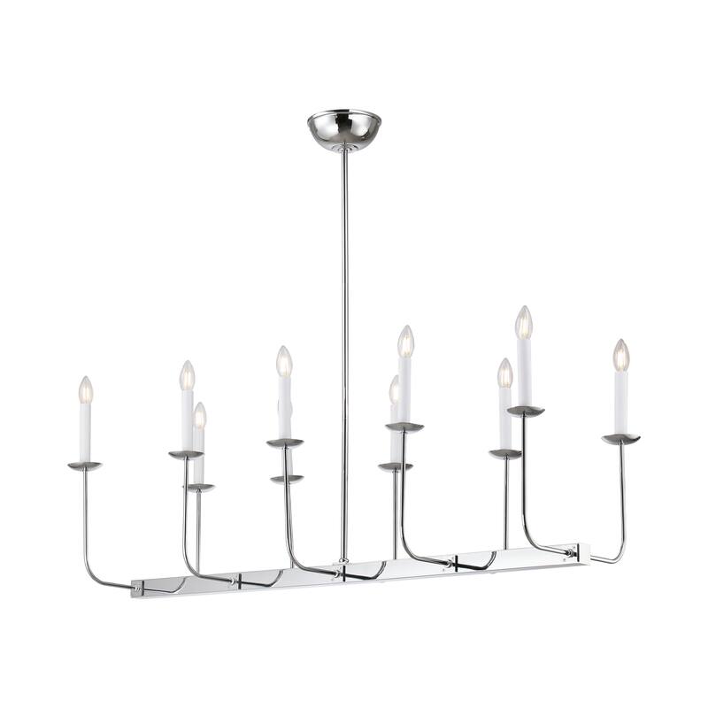 47" Large 10-Light Linear Branching Chandelier
