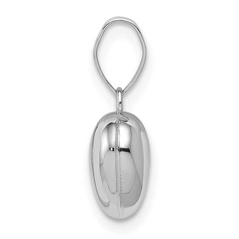 Curata 14k White Gold 9x8mm Hollow Polished Heart Necklace