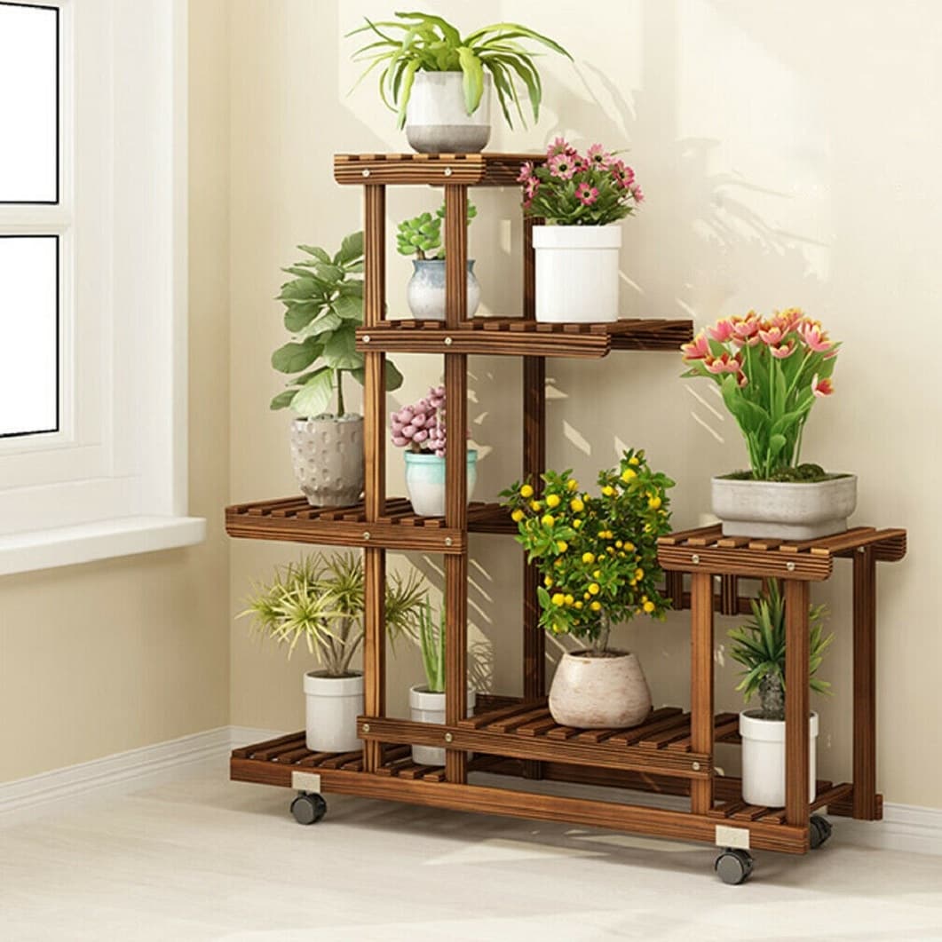 China Simple Customized Floor Brown Wooden Handbag Display Rack  Manufacturer and Supplier