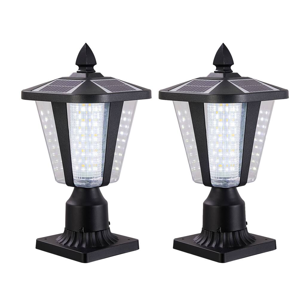Solar Column Headlights With Dimmable LED 2 pack