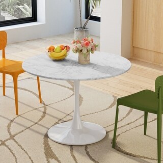 Modern Round Dining Table with MDF Table Top - Bed Bath & Beyond - 36551237