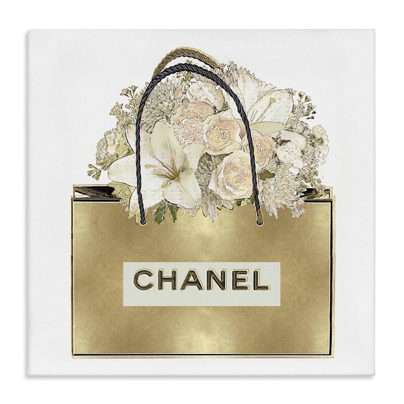 Stupell Flowers in Gold Bag Canvas Wall Art Design By Madeline Blake - 30 x 30