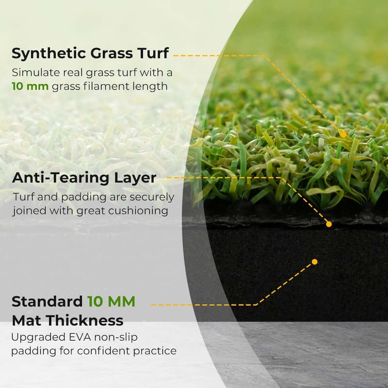 5 x 4 FT Golf Hitting Mat Artificial Turf Golf Training Mat 20/25mm - 20mm
