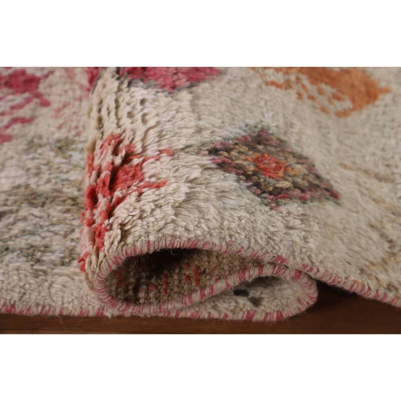 Tribal Moroccan Oriental Area Rug Hand-Knotted Wool Carpet - 5'0" x 8'7"