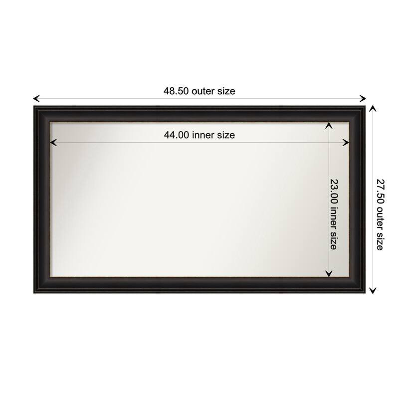Trio Oil Rubbed Bronze Framed Non-Beveled Custom Wall Mirror, Bathroom Vanity Mirror - Outer Size: 48.5 x 27.5