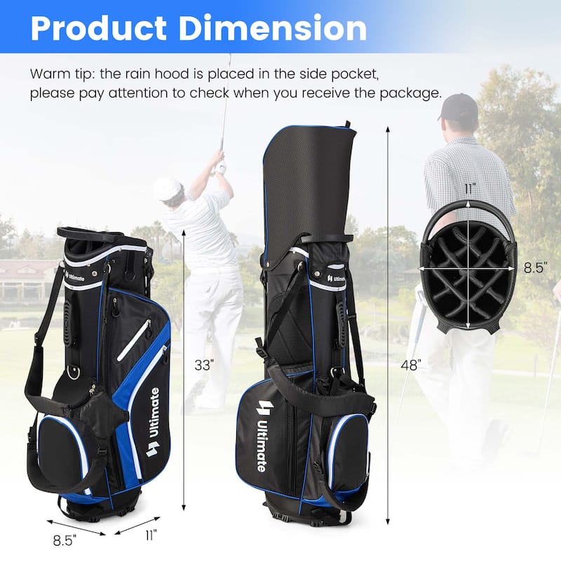 Costway Lightweight Golf Stand Bag with 14 Way Top Dividers 6 Pockets - See Details
