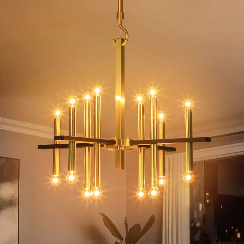 16-Light Modern Industrial Linear Cluster Sputnik Cylinder Chandelier for Dining room