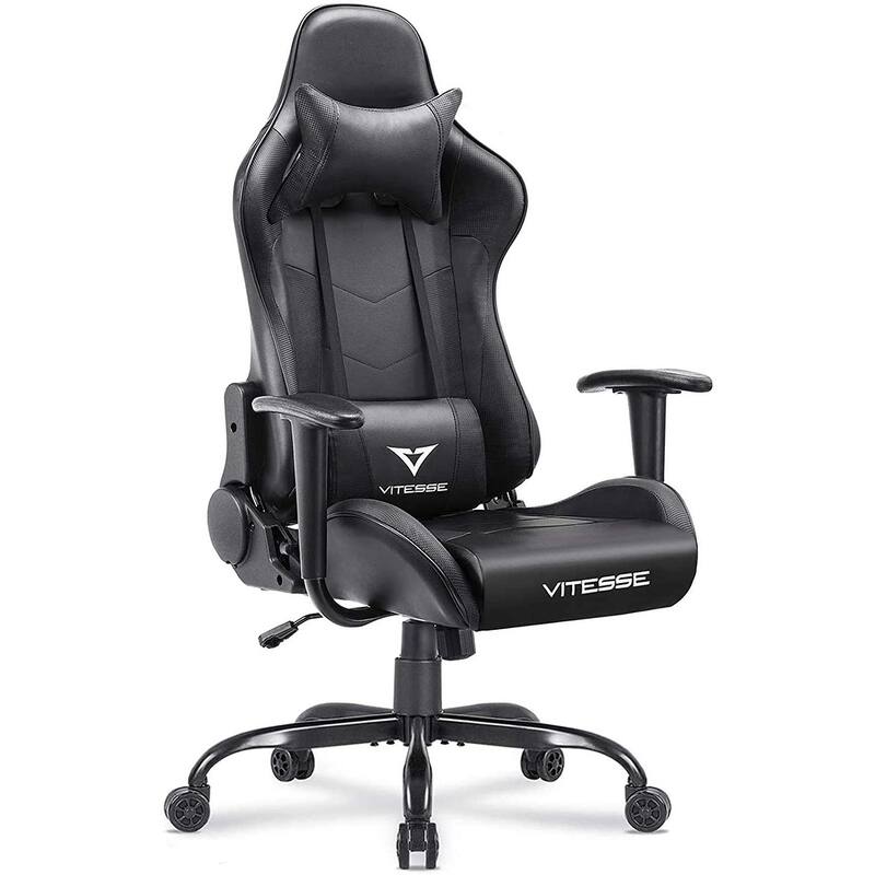 BOSSIN Gaming Chair High Back Computer Office Chair with Lumbar Support and Headrest - Black