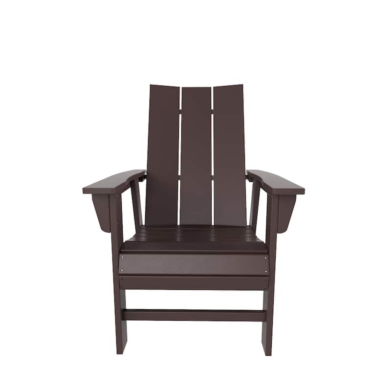 Polytrends Shoreside Hdpe All Weather Outdoor Patio Adirondack Dining Chair (1PC)
