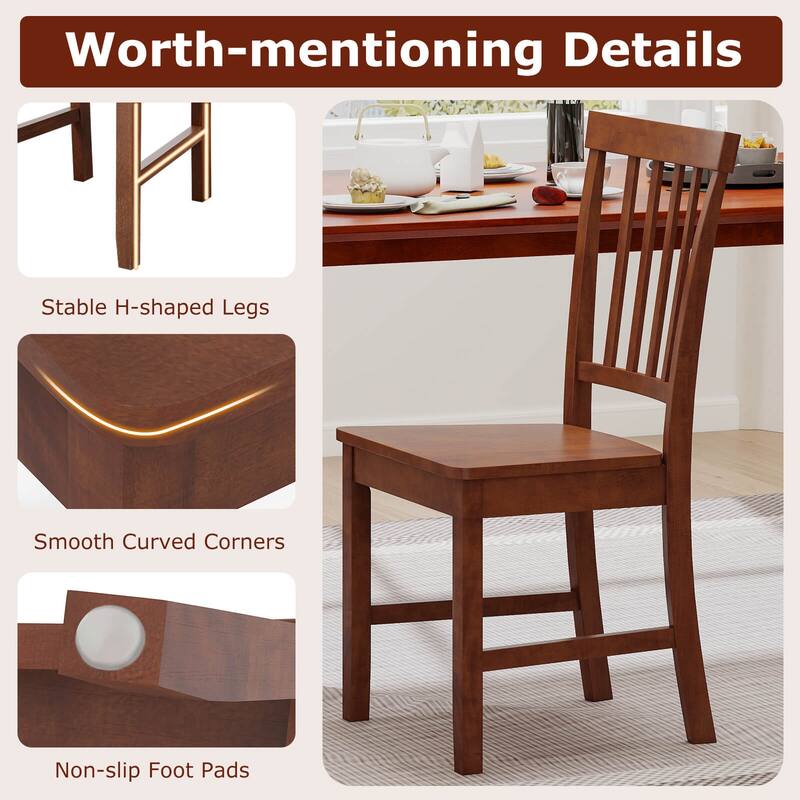 Costway 4 PCS Dining Chair Kitchen Spindle Back Side Chair with Solid - 16’’ x 15.5’’ x 36’’