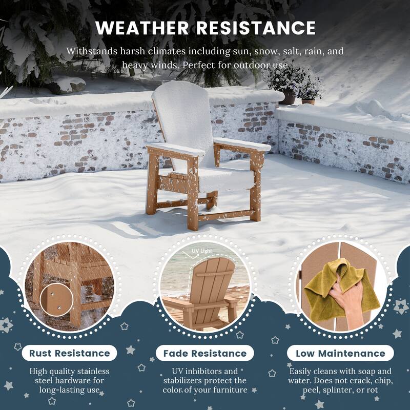 Laguna Kids Outdoor Poly Adirondack Chair With Side Table 3-Piece Set
