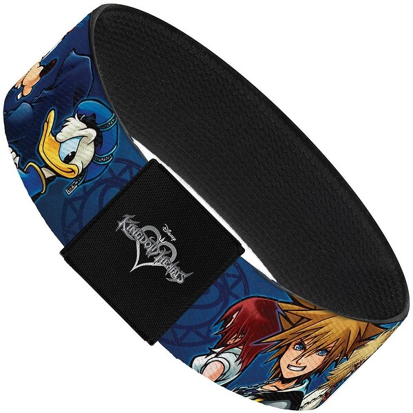 Kingdom Hearts 6 Character Pose Dark Blues Elastic Bracelet 1.0" Wide