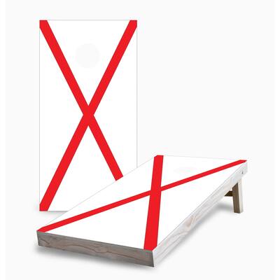 Alabama State Flag Corn Hole Board Set w Case & Lights